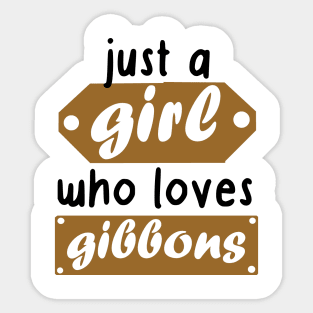 Girls Gibbon Love Females Hylobatidae Nature Sticker